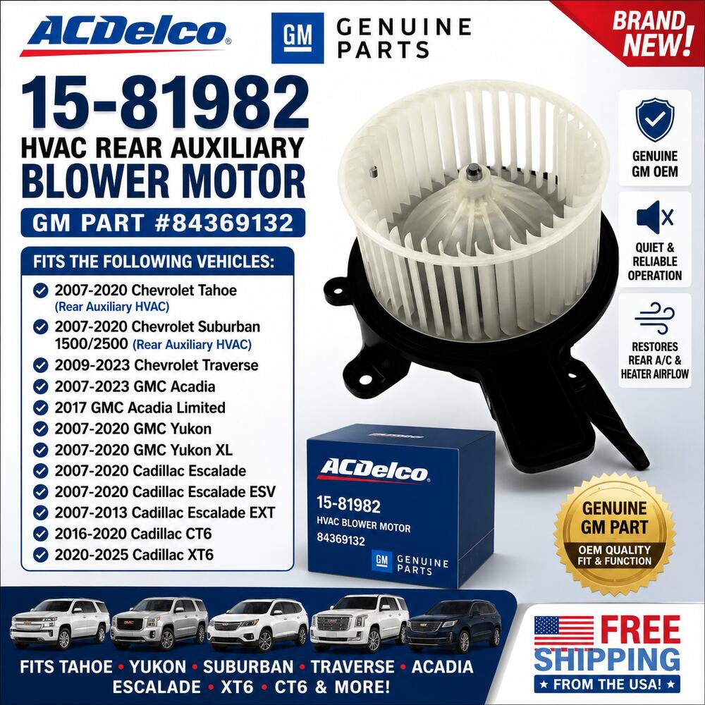 HVAC Blower Motor ACDelco 15-81982 Genuine GM#84369132